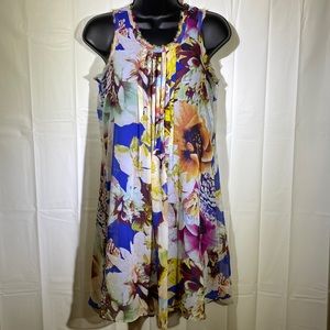 Raw Edge Dress With Blue Lining